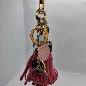 Coach Leather and Round Charms Keychain